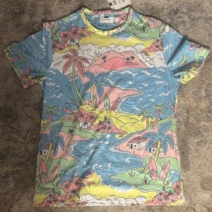Topman Multicolor Tropical Print Short Sleeve Tee